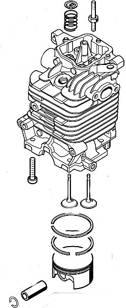 Cylinder z tłokiem Ø 50 mm, Stihl 42820201203