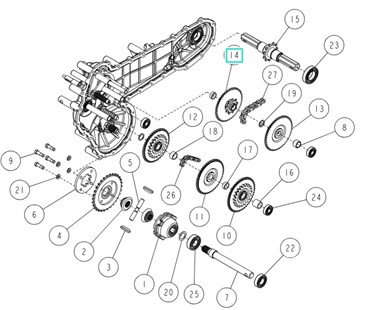 Trzeci wałek zębaty 9TSP-48T-20T, Orec 0031-01400