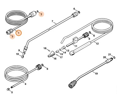 Przedłużenie węża wysokociśnieniowego 20 m, Stihl 49155000811