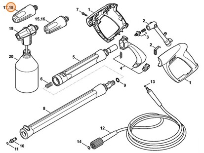 Dysza rotacyjna 1 zielony punkt, Stihl 49005001630