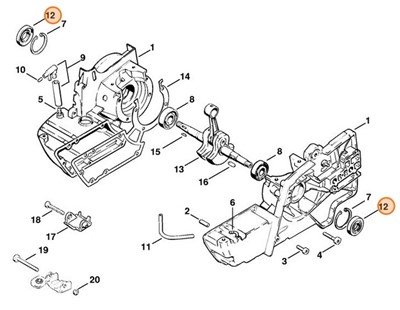Pierścień uszczelniający wał 15x35x7, Stihl 96400031610