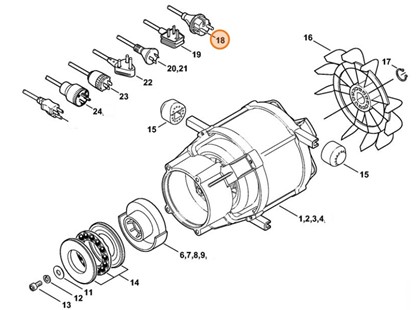 Przewód przyłącza zasilania Europa, Stihl 47654402000