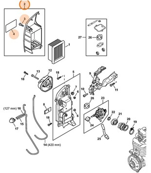Pokrywa filtra, Stihl 42831401003