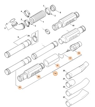 Zestaw rury dmuchawy BR 500, Stihl 42820071012