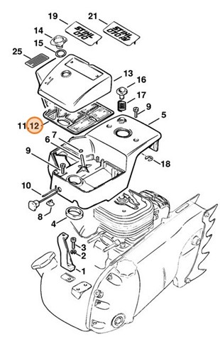Filtr powietrza, tkanka druciana, Stihl 11061201610