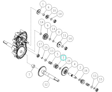Przekładnia sprzęgła bocznego 14T, Orec 80-1575-141-00 