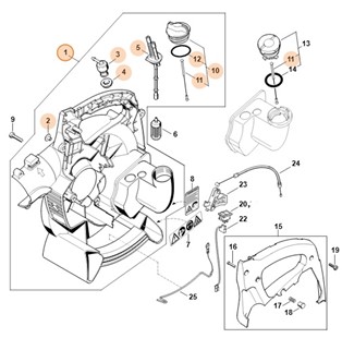 Obudowa dmuchawy - wewnątrz, Stihl 42297004153