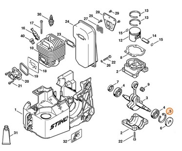 Pierścień zabezpieczający 40x1,75, Stihl 94566214330