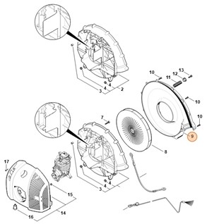 Obudowa dmuchawy - zewnątrz, Stihl 42827010701