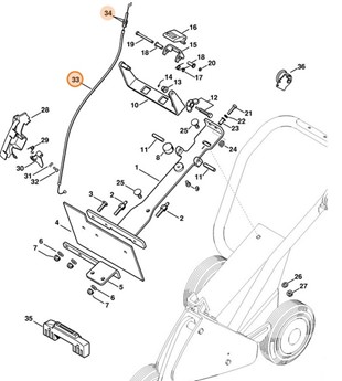 Cięgno sterowania główną przepustnicą, Stihl 42241801100