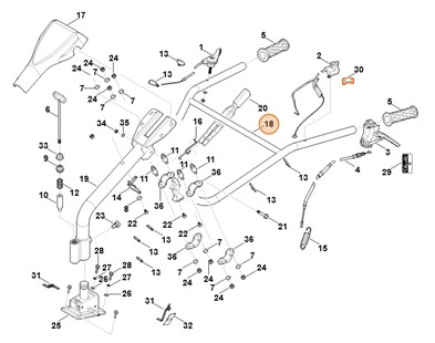 Górna część uchwytu kierującego, Stihl 62507405205