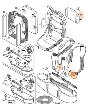 Pas nośny, prawa strona, Stihl 42827109020