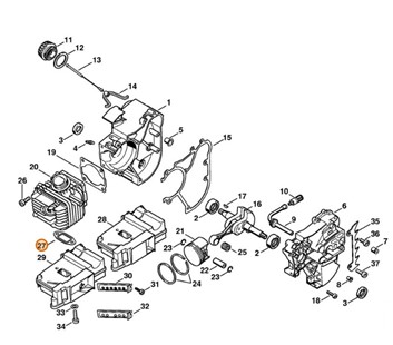 Uszczelka tłumika wydechu spalin Stihl 11291490600