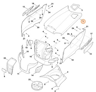 Pokrywa silnika, Stihl 61707069601
