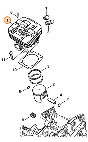 Cylinder z tłokiem Ø 47 mm, Stihl 11350201210