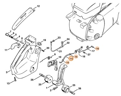Cięgno sterowania główną przepustnicą, Stihl 11061801101