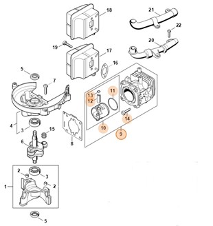Cylinder z tłokiem Ø 34 mm, Stihl 42370201202