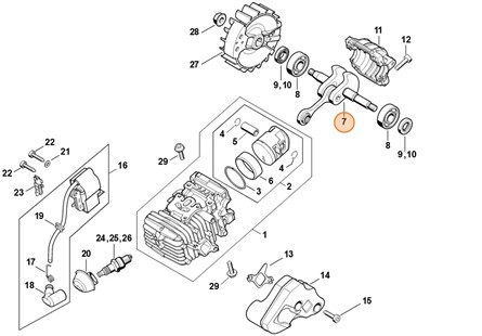 Wał korbowy, Stihl 11370300403