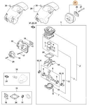 Tłumik wydechu spalin, Stihl 11481400609