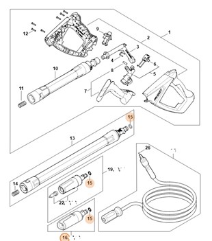Dysza o płaskim profilu strumienia, Stihl RE015300025