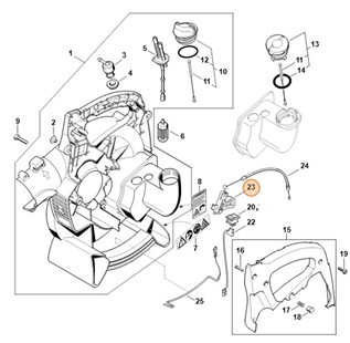 Dźwignia sterowania główną przepustnicą, Stihl 42291821005