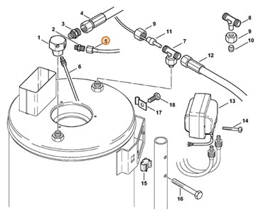 Wąż wysokociśnieniowy DN 2, 800 mm, Stihl 47525200601