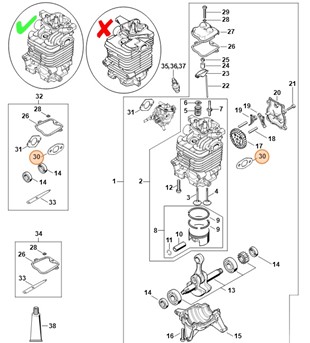 Uszczelka tłumika wydechu spalin, Stihl 42821490600