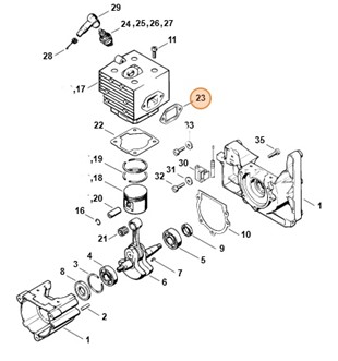 Uszczelka tłumika wydechu spalin, Stihl 11151490600