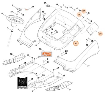 Osłona kompl., Stihl 61707802001