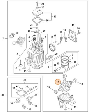 Wał korbowy, Stihl 42830300401