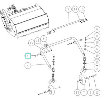 Wałek nastawczy przedniego ramienia, Orec 80-1610-714-00