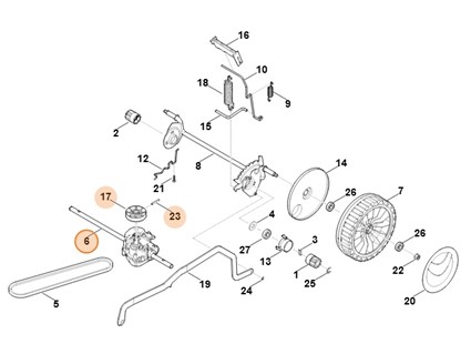 Przekładnia kompl., Stihl 63386400100