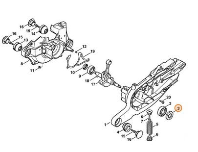Pierścień uszczelniający wał 20x42x7, Stihl 96400032257