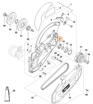 Łożysko kulkowe 6002-Z-RS, Stihl 95030035242