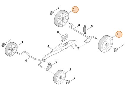 Koło kompl. 180, Stihl 63207000416