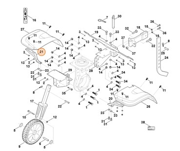 Uchwyt prawej osłony blaszanej, Stihl 62517104503