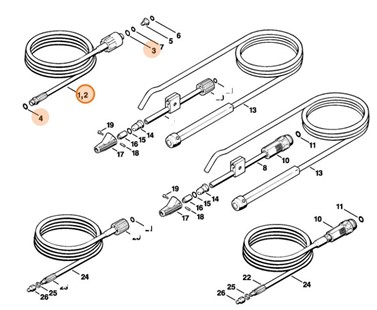 Wąż wysokociśnieniowy 16 m, Stihl 49155000805