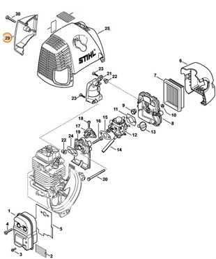 Pokrywa sterowania przepływem powietrza, Stihl 43130800900