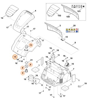 Pokrywa silnika kompl., Stihl 62917602205