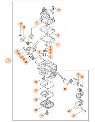 Gaźnik C1Q-100357D, Stihl 11401200604