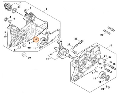 Łożysko toczne 6203, Stihl 95030036677