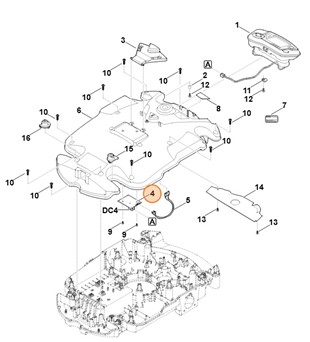 Płytka drukowana czujnika pokrywy, Stihl 63094305237