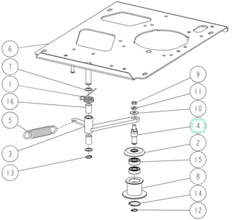 Wał koła pasowego napinającego , Orec 0207-43100