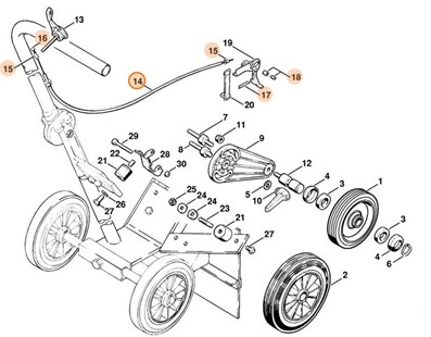 Cięgno sterowania główną przepustnicą, Stihl 42011801100