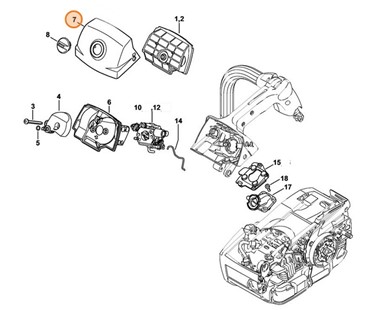 Pokrywa komory gaźnika, Stihl 11451401900