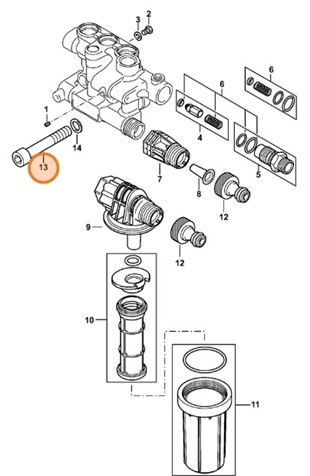 Śruba z łbem cylindrycznym M12x70, Stihl 90453713100