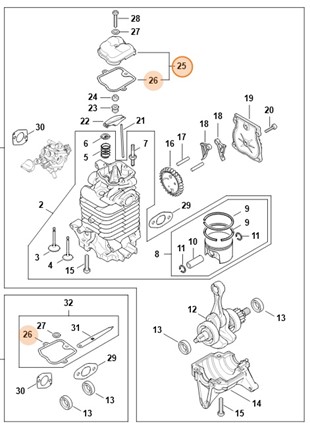 Pokrywa zaworów, Stihl 42830201001