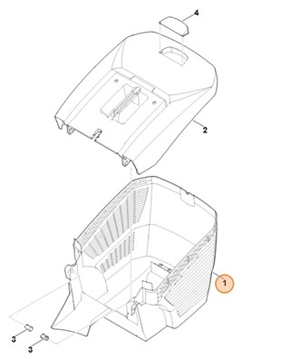 Dolna część kosza na trawę, Stihl 63387039601