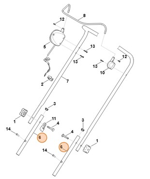 Dolna część uchwytu kierującego, Stihl 63207634800