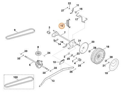 Sprężyna naciągowa, Stihl 63647035100